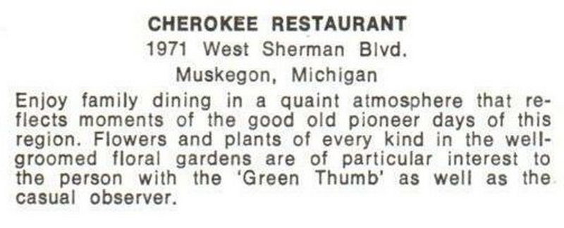 Cherokee Restaurant - Vintage Postcard